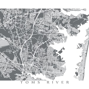 Toms River, NJ Map Art - Ocean County, New Jersey Poster Print - Etsy