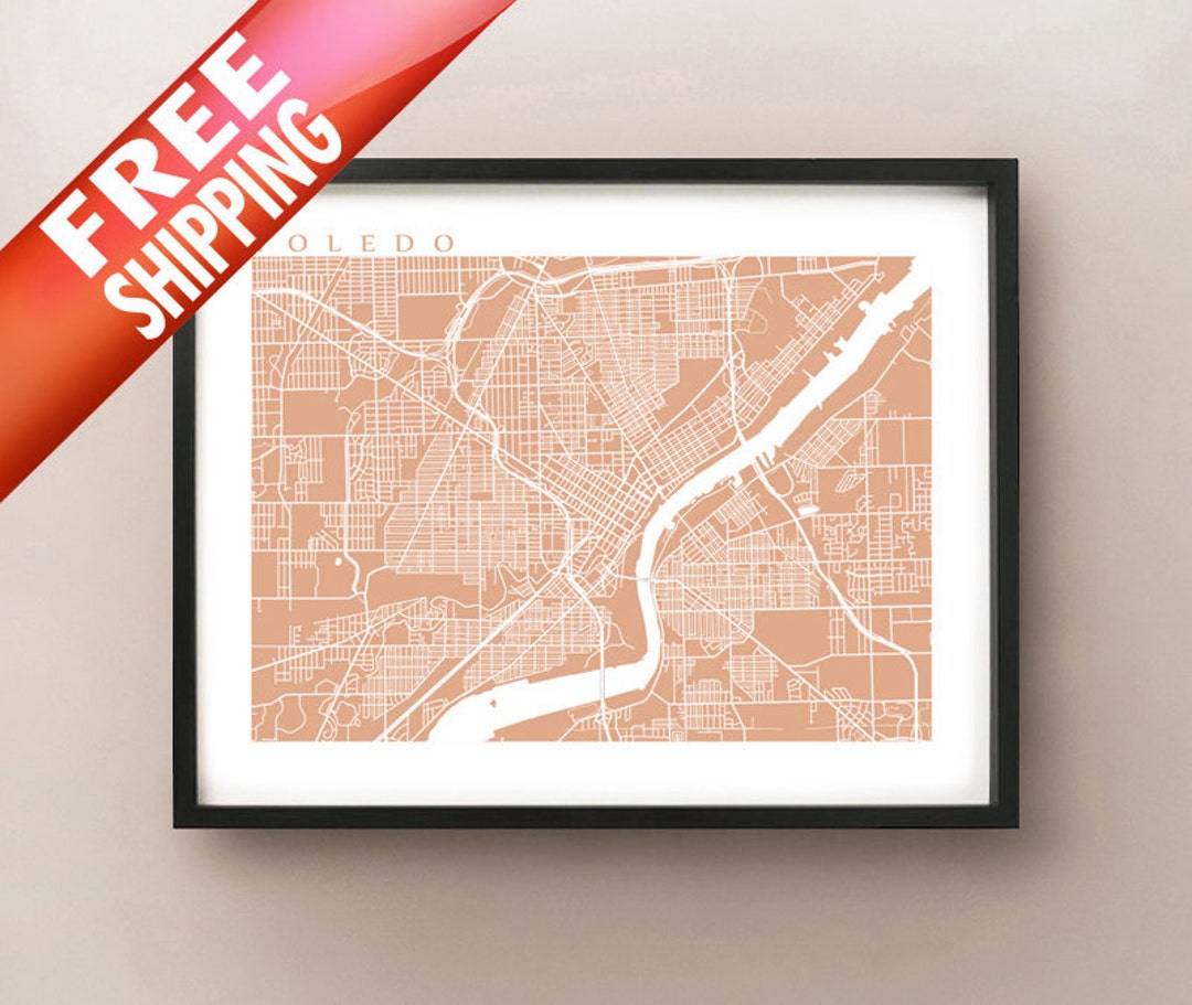 Toledo Map Ohio Poster Print - Etsy