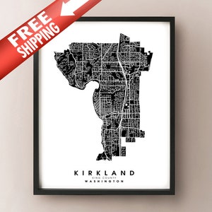 Kirkland, WA - Carte des limites de la ville Imprimer