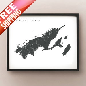 Vanua Levu Insel Karte Druck