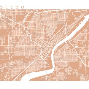 Toledo Map - Ohio Poster Print - Etsy