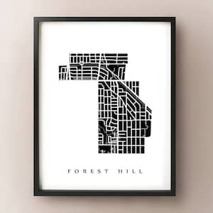 Forest Hill Karte - Toronto Nachbarschaft Kunstdruck