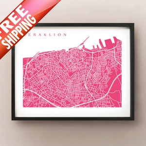 Heraklion, Griechenland Karte Drucken - Irkleio Kunst Poster -