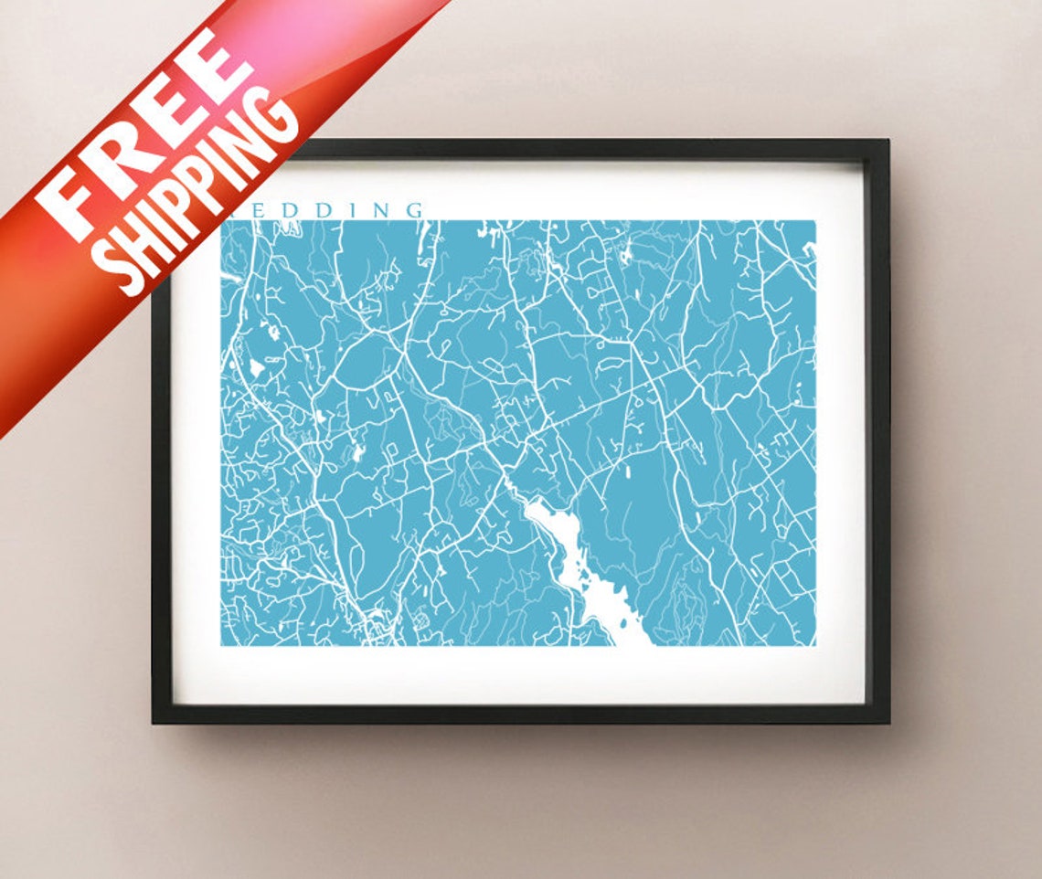 Redding CT Map Print - Etsy