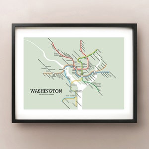 Washington Metro Subway Style Carte Art Impression