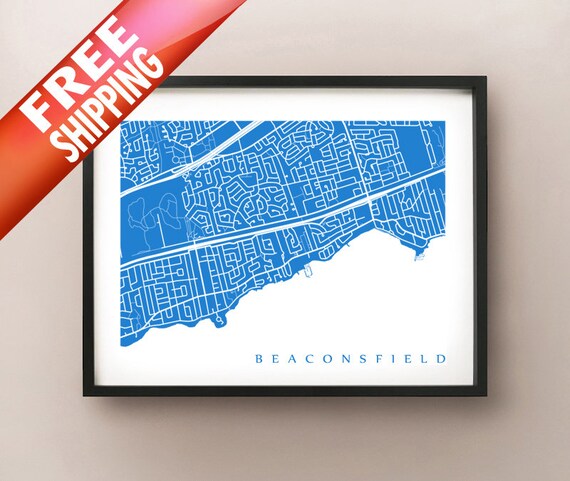 Map Of Beaconsfield Quebec Beaconsfield Quebec Map Print | Etsy Norway