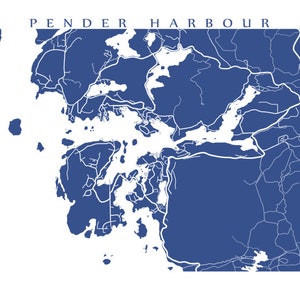 Pender Harbour, Sunshine Coast, BC Map Poster Print British Columbia, Canada image 2