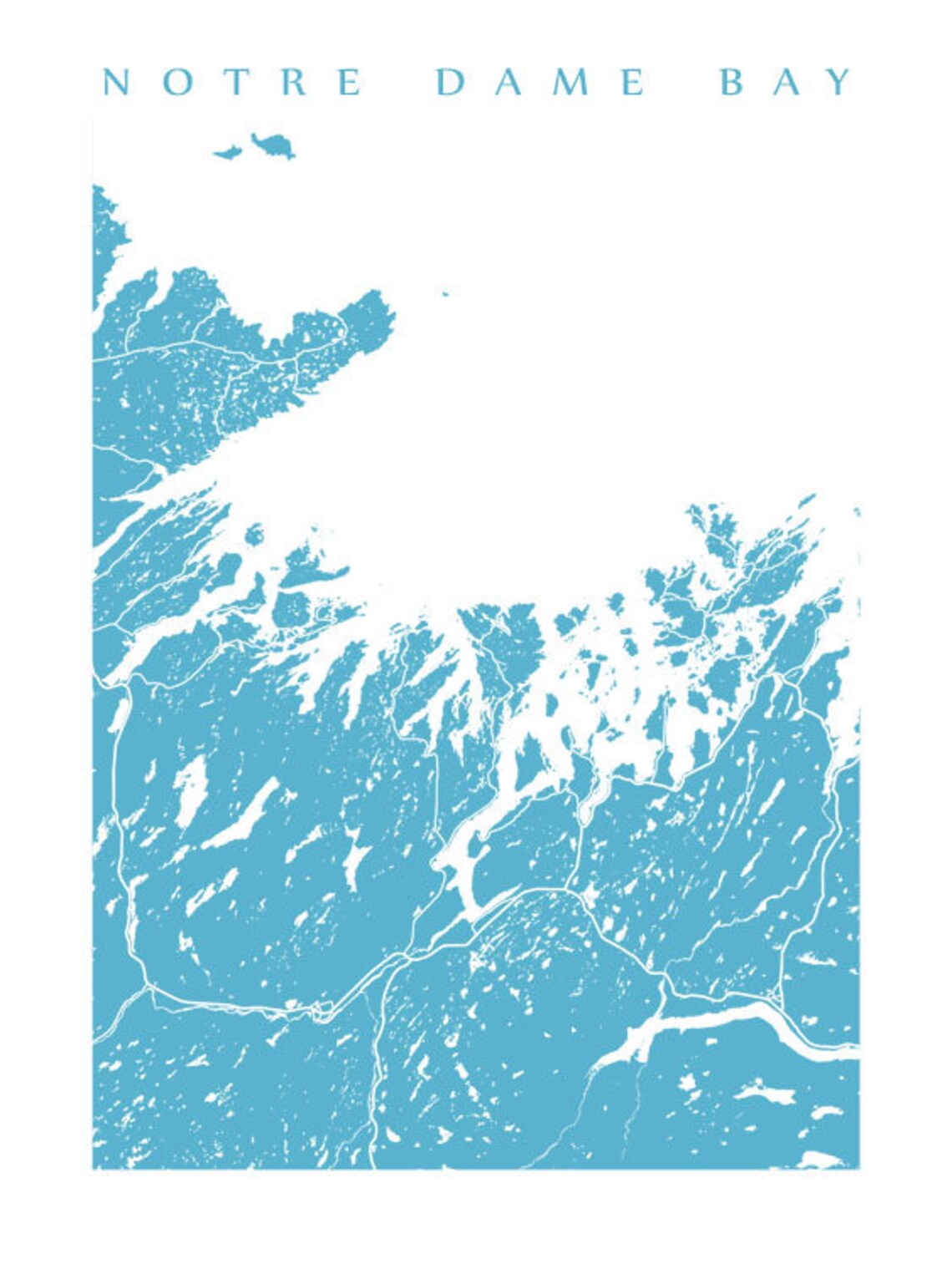 Notre Dame Bay Map Newfoundland Poster Etsy