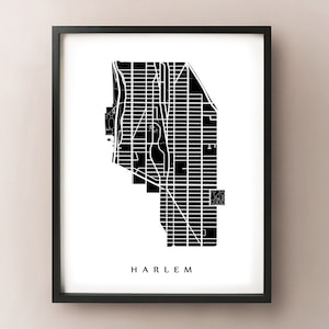 Carte de Harlem - Manhattan, NYC Neighborhood Art Print