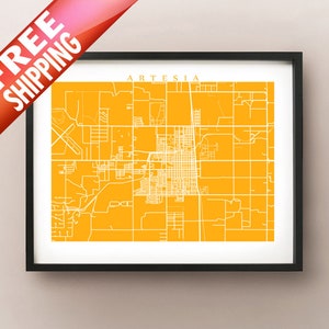 Artesia, New Mexico Mapa Imprimir