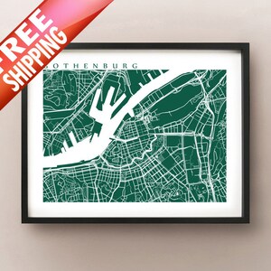 Mapa de Gotemburgo - Cartel de Suecia - Gotemburgo, Sverige