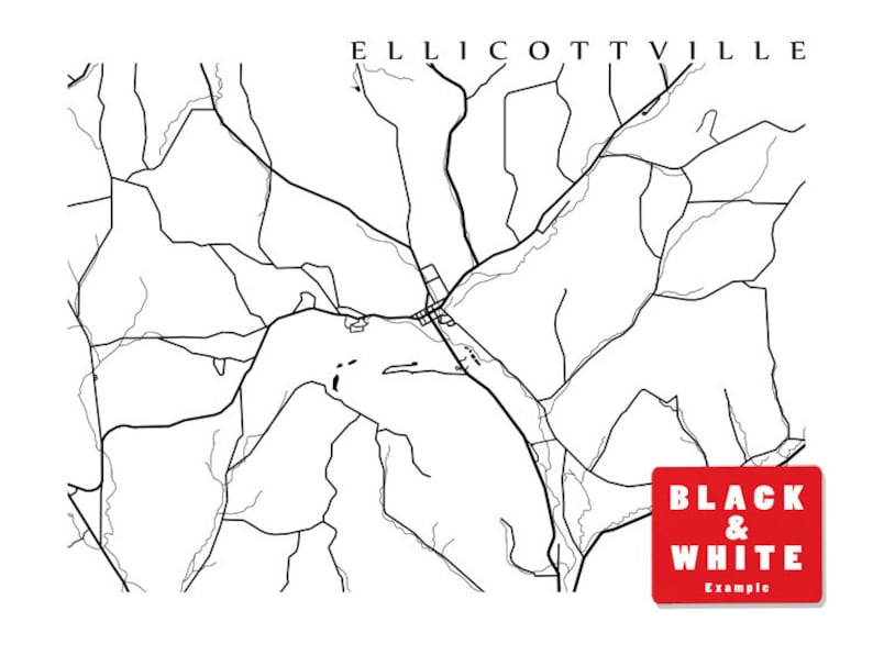 Ellicottville NY Map Print New York Etsy Canada