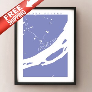 Carte de Fort Severn - Art d'affiches du Nord de l'Ontario