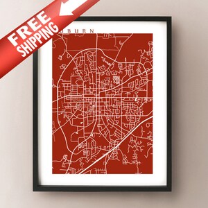 Auburn Carte Print - Alabama Poster