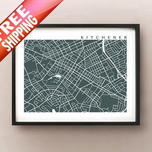 Kitchener Map Print - Ontario, Canada Art Poster