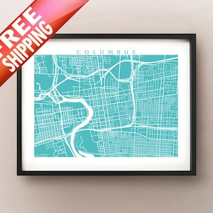 Columbus Map - Ohio Poster Print