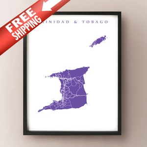 Trinidad & Tobago Karte Druck