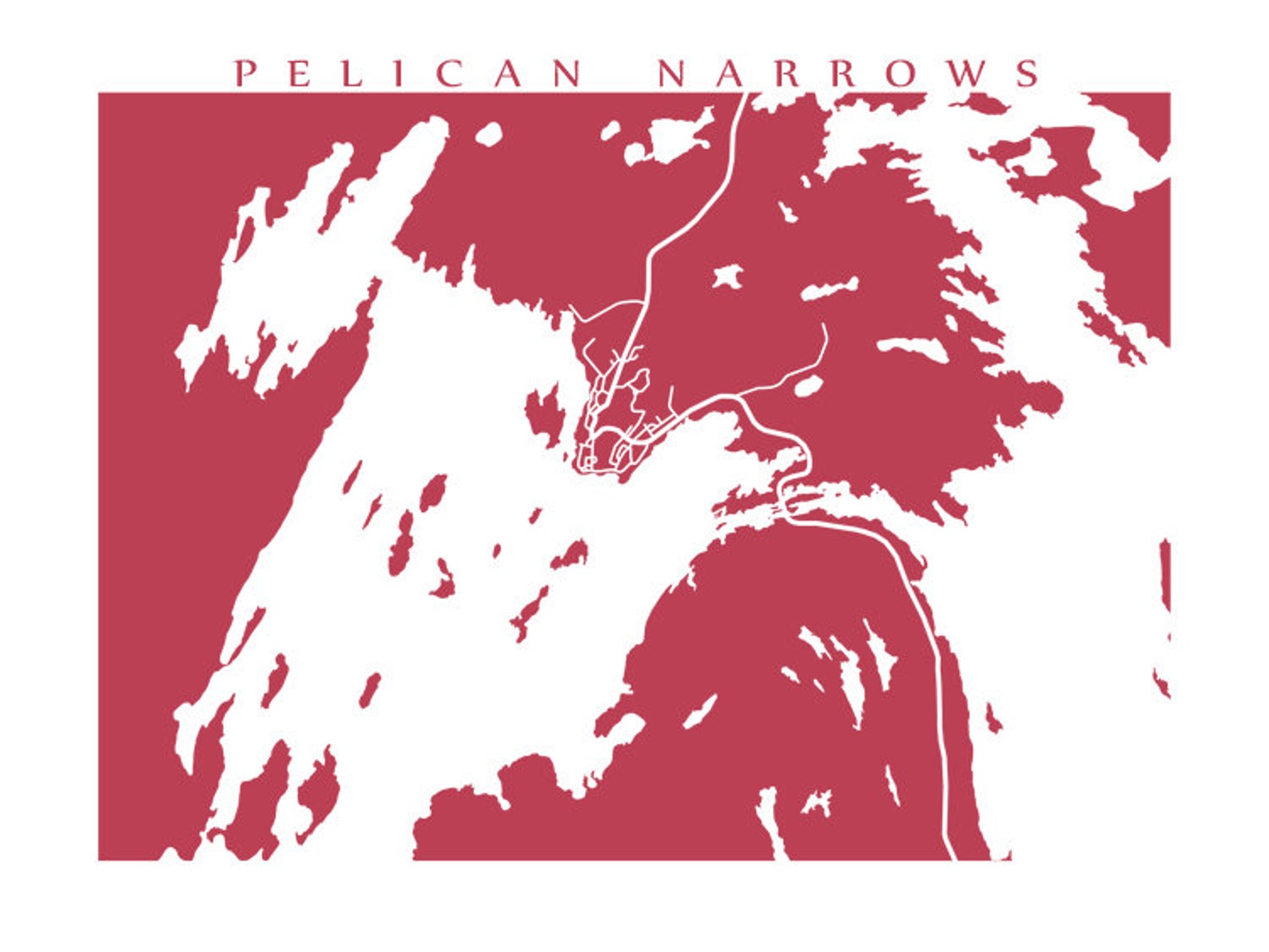 Pelican Narrows SK Map Print Saskatchewan Poster Etsy