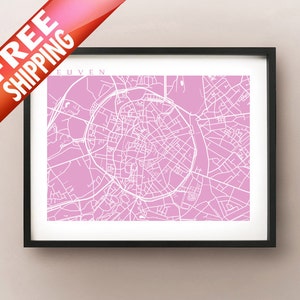 Impresión del mapa de Lovaina - Cartel de Lovaina Bélgica