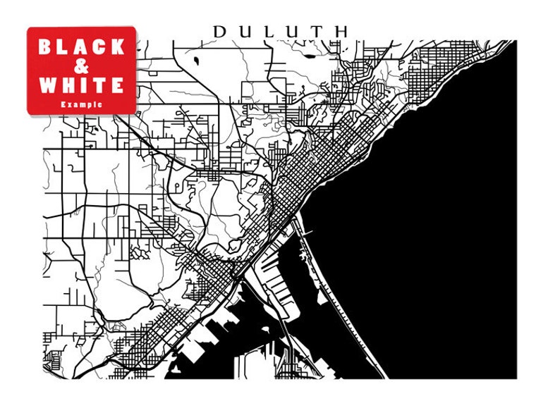 Duluth Map Print Minnesota Poster Etsy