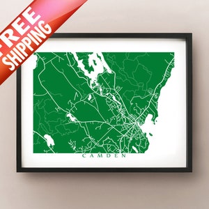 Impresión del mapa de Camden - Póster de Maine