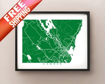 Camden Map Print - Maine Poster