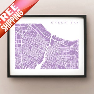 Green Bay, stampa mappa WI - Poster wisconsin