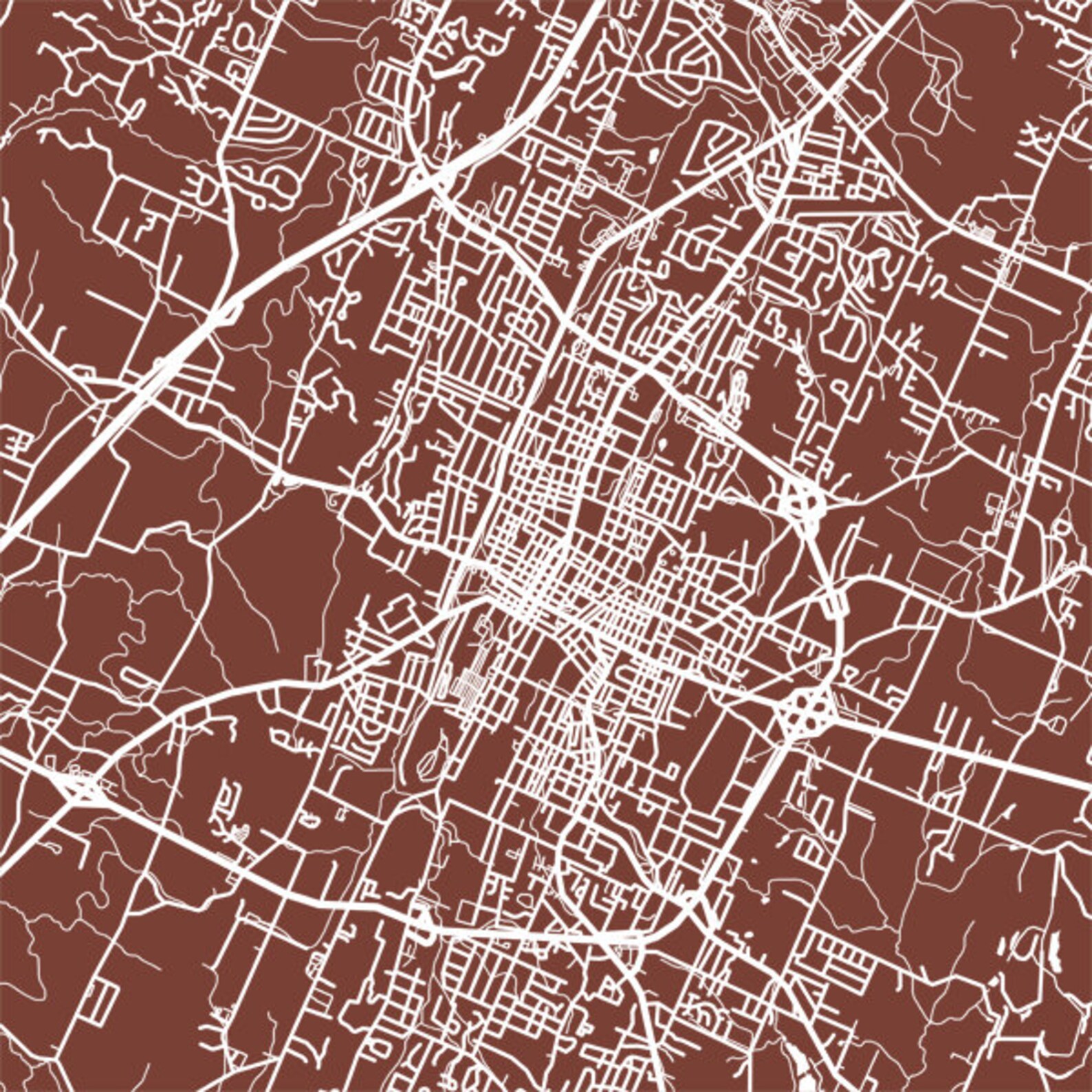 Cleveland TN Map Print Tennessee Poster Art - Etsy