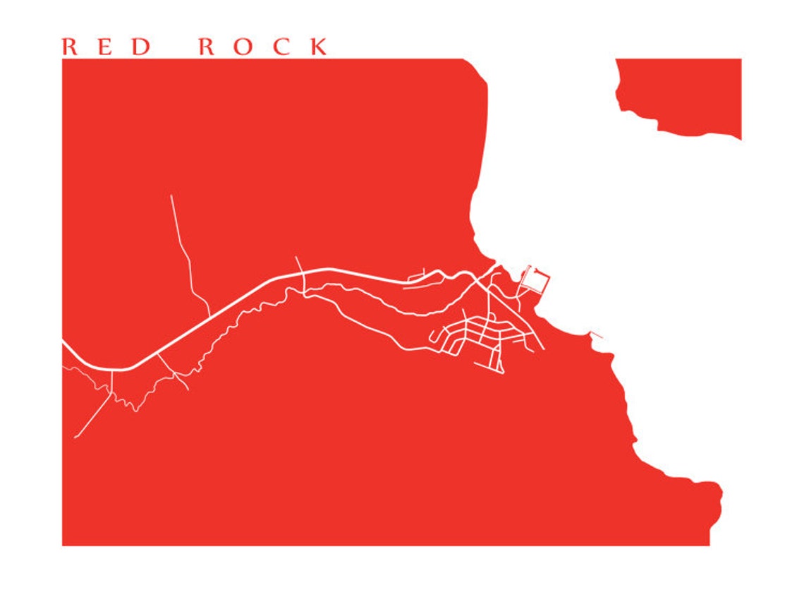 Red Rock Northern Ontario Map Print Etsy