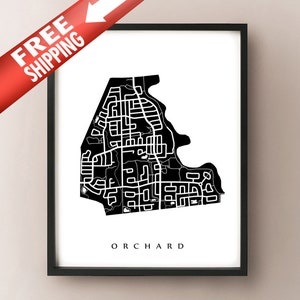 Carte du verger - Burlington, ON Neighbourhood Art Print