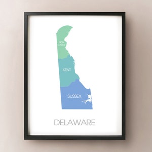 Delaware State Map - Custom Print