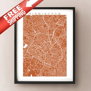 Birmingham Mapa Imprimir - Cartel de Inglaterra