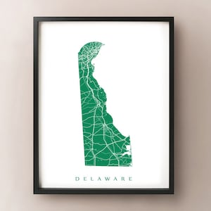 Delaware State Map Print