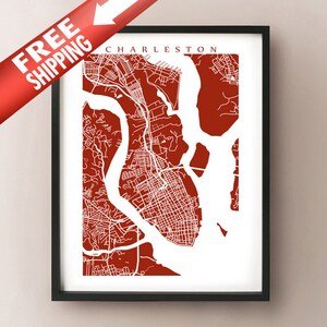 Charleston Map Print - South Carolina Poster Art
