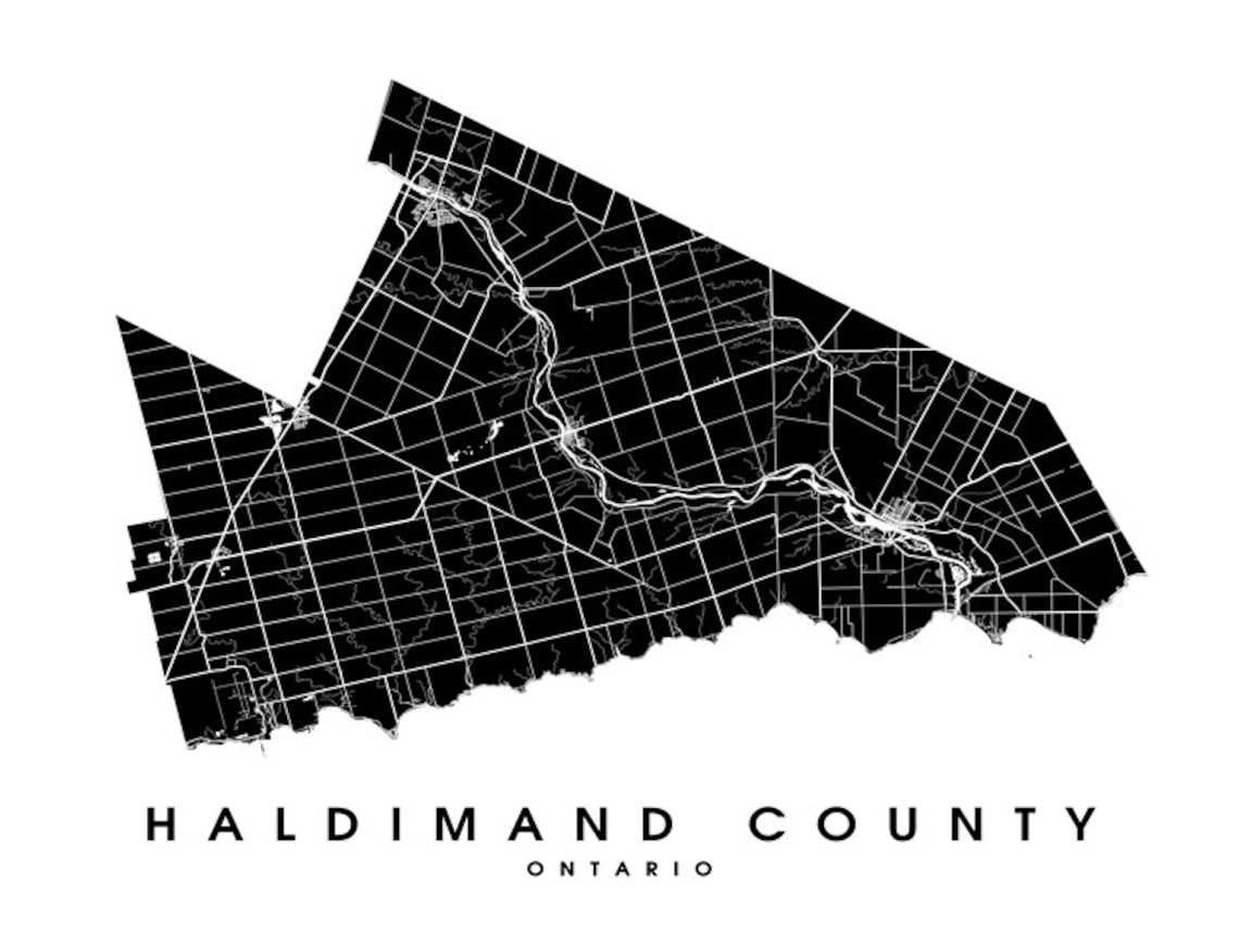 Haldimand County ON City Limits Map Print Etsy