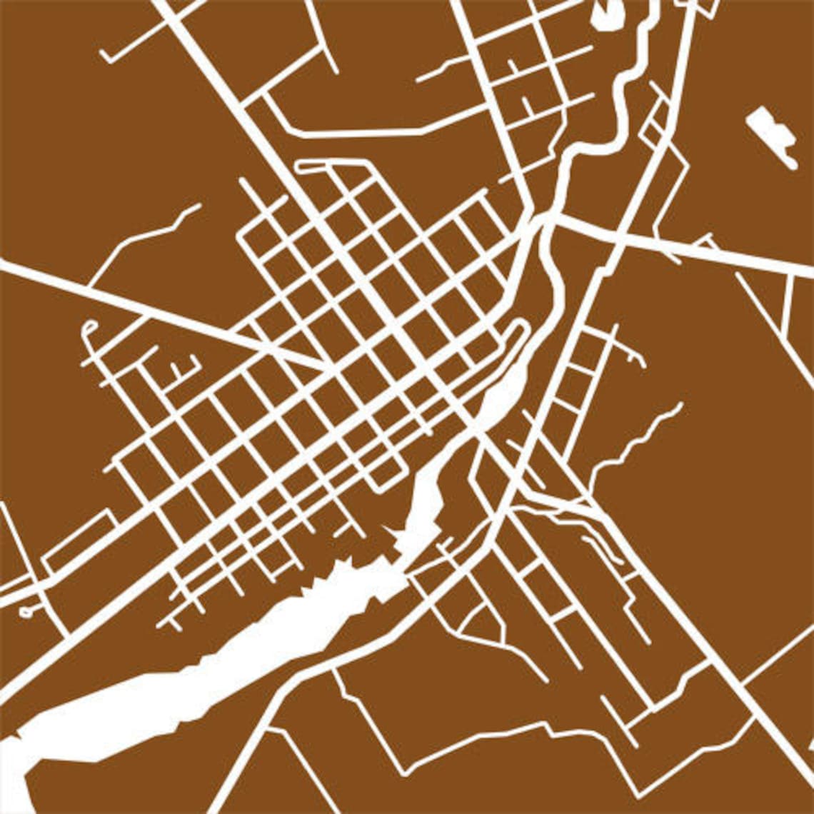 Napanee Map Ontario Poster Art Etsy Canada