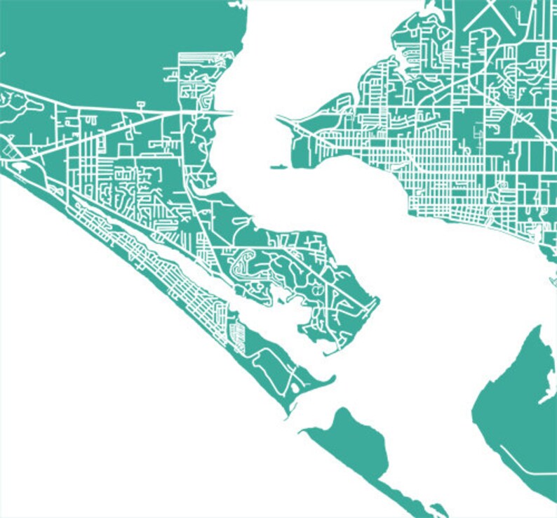 Panama City Map Print Florida Poster Etsy