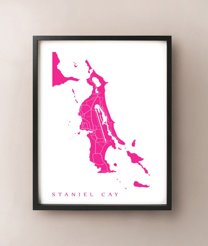 Staniel Cay Bahamas Map Print Etsy Il O6iq 