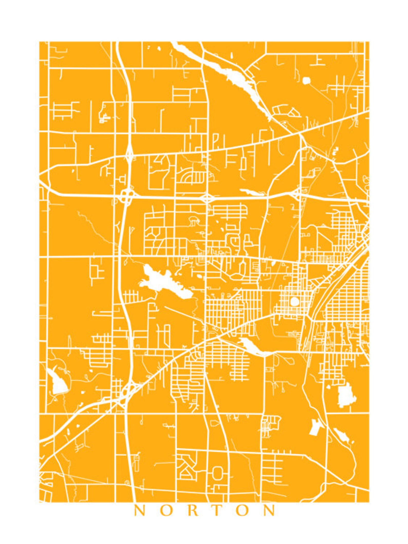 Norton Map Ohio Poster Print Etsy Il Azd8 