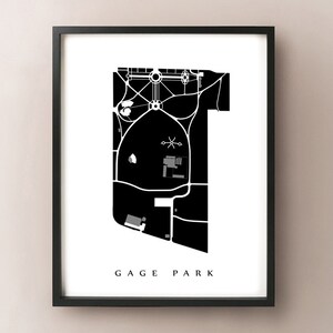 Carte du parc Gage - Hamilton Neighbourhood Park Art Print
