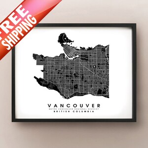Vancouver, BC - City Limits Mapa Impresión