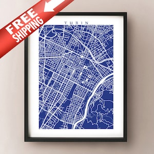Turin Karte Kunstdruck - Italien Poster
