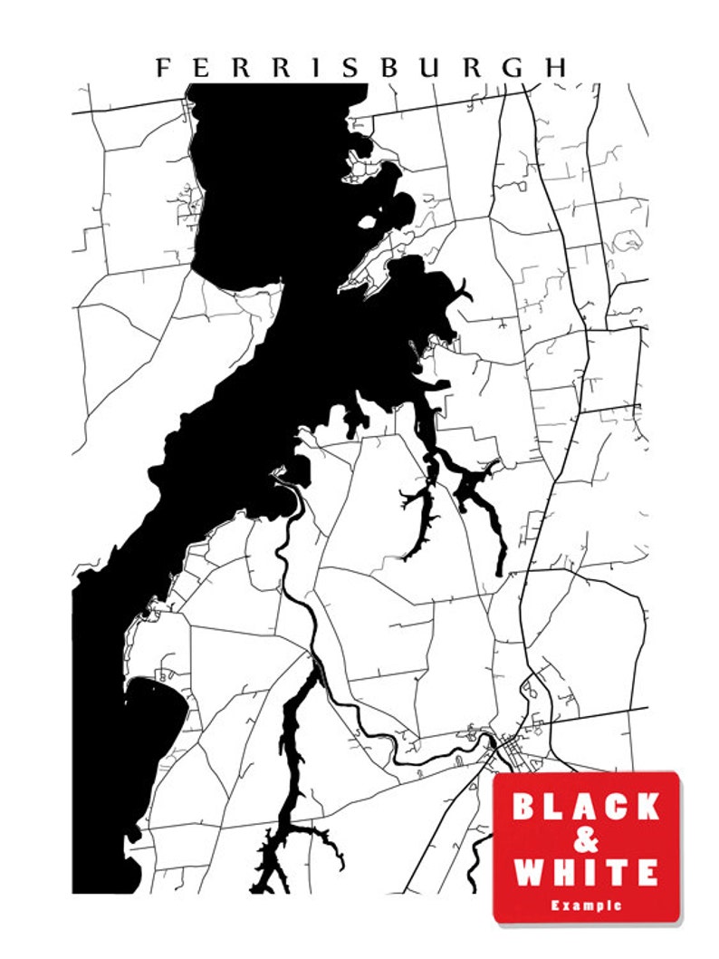 Ferrisburgh Map Print Vermont Art Poster Etsy Canada