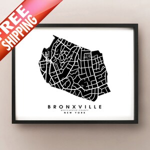 Bronxville, NY - City Limits Karte Druck