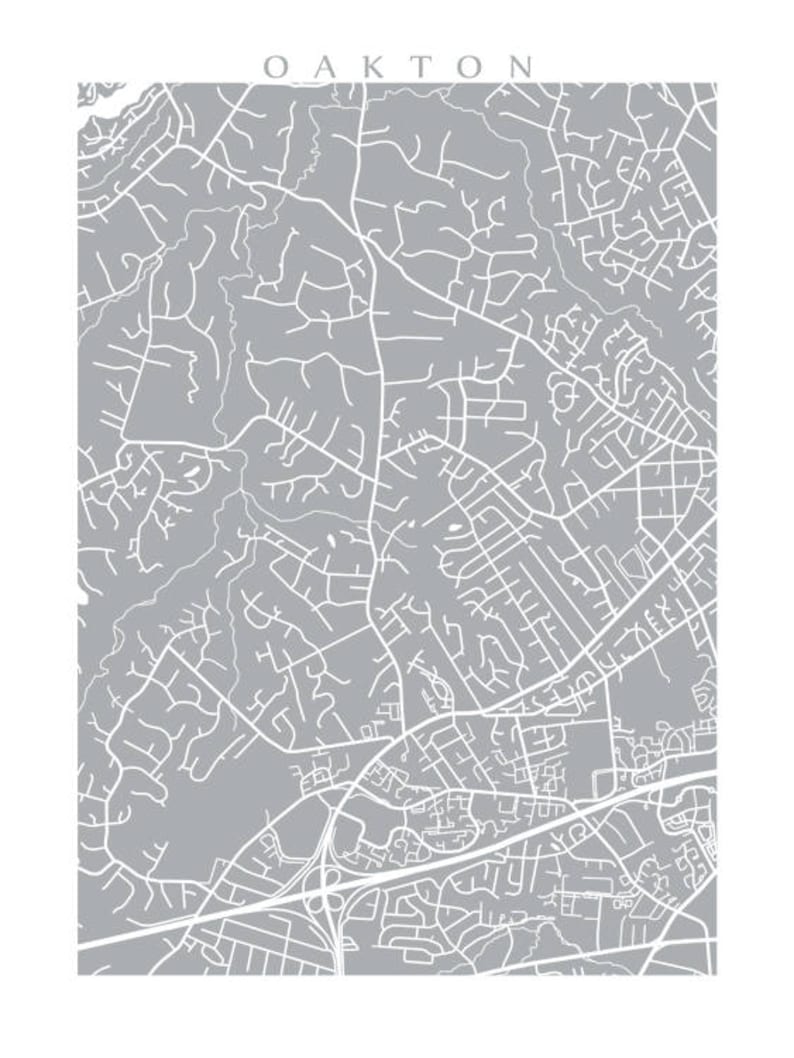 Oakton VA Map Print Virginia Poster Etsy