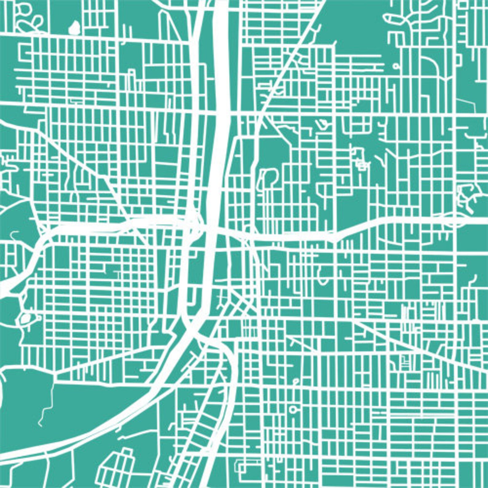 Grand Rapids Map Print Michigan Poster - Etsy