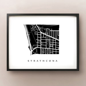 Mapa de Strathcona - Impresión de arte de barrio de Hamilton