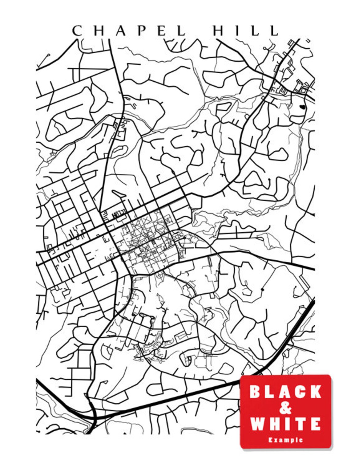 Chapel Hill Map Print NC Poster - Etsy