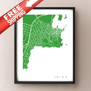 Ibiza, Spain Map -  Eivissa, Espanya Art Print