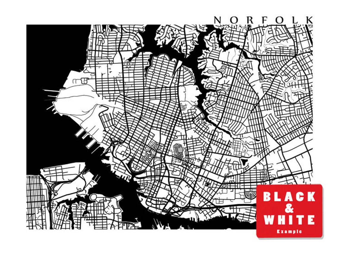 Norfolk Map Virginia Poster - Etsy